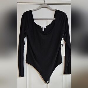 Leith Black Long Sleeve Bodysuit Sz XL